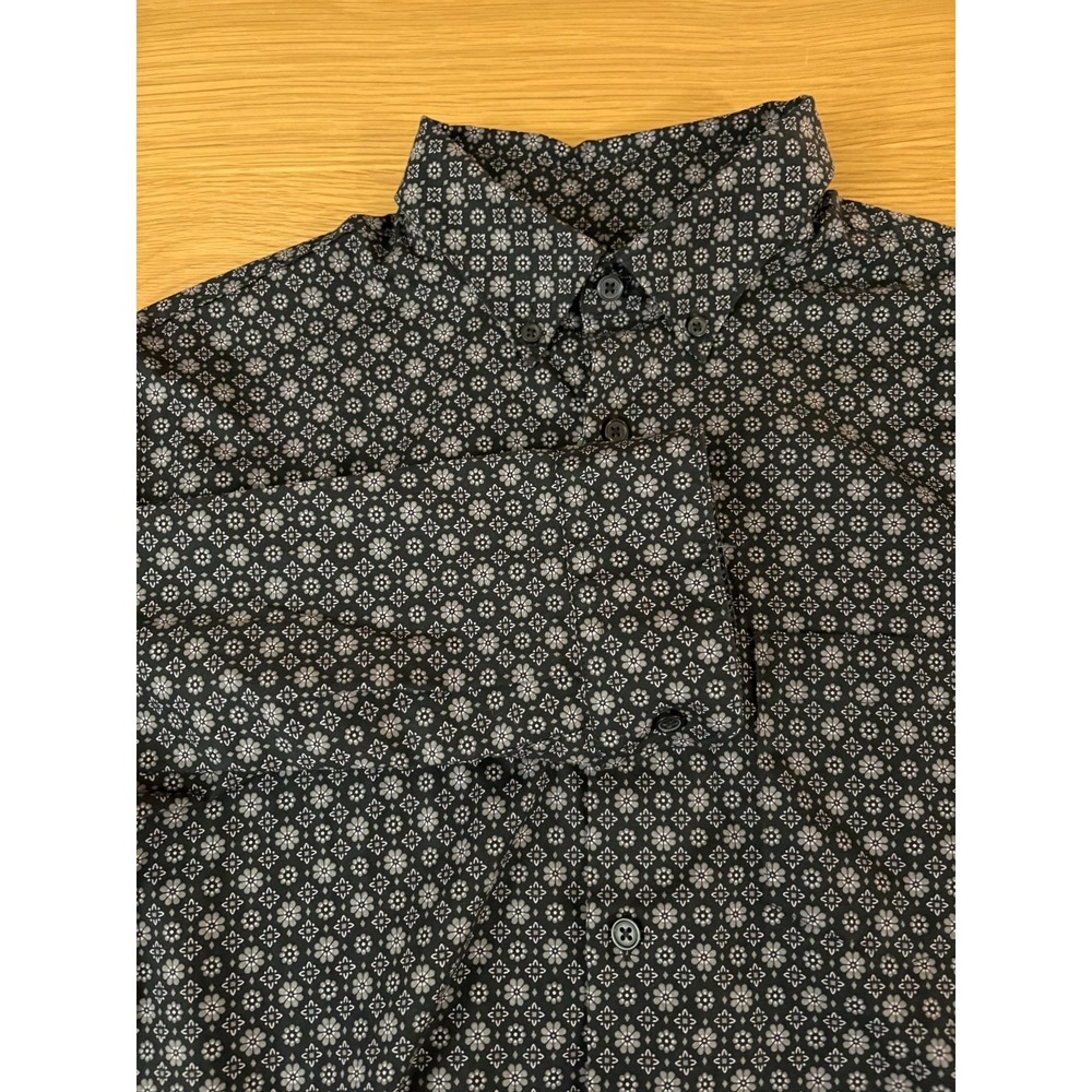 Express Men's Black Button Down Shirt Long Sleeve Cotton Size L Casual
